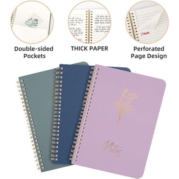 Cute Spiral Notebook Set For Women, Bible Journal Set, 3 Pack A5 Spiral - Picture 4 of 8